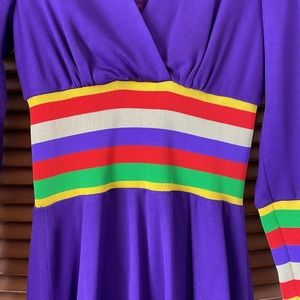 Eve Le Coq Size 10 (in 1970) Purple 70’s Evening Dress